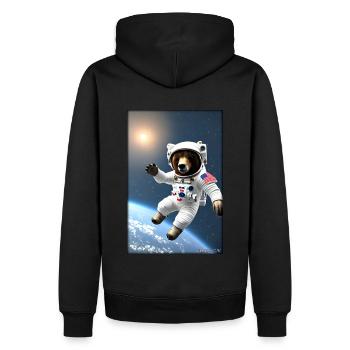 Bear Wildlife Astronaut Future Sci-Fi Technology - Sweat à capuche Premium bio Homme - noir - Dos - Nico (187cm)