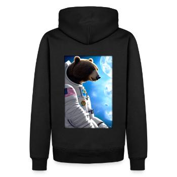 Bear Wildlife Astronaut Future Sci-Fi Technology - Sweat à capuche Premium bio Homme - noir - Dos - Nico (187cm)