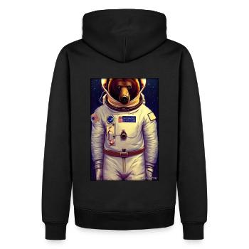 Bear Wildlife Astronaut Future Sci-Fi Technology - Sweat à capuche Premium bio Homme - noir - Dos - Nico (187cm)