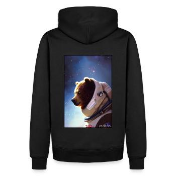 Bear Wildlife Astronaut Future Sci-Fi Technology - Sweat à capuche Premium bio Homme - noir - Dos - Nico (187cm)