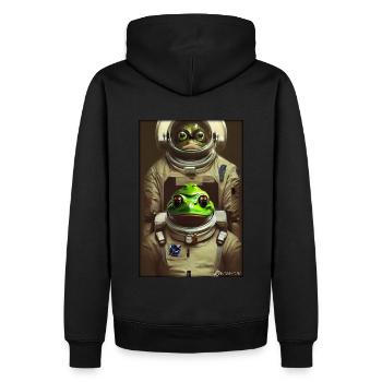 Frog Amphibian Astronaut Future Sci-Fi Technology - Sweat à capuche Premium bio Homme - noir - Dos - Nico (187cm)