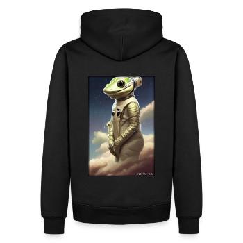 Frog Amphibian Astronaut Future Sci-Fi Technology - Sweat à capuche Premium bio Homme - noir - Dos - Nico (187cm)