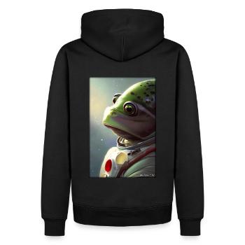 Frog Amphibian Astronaut Future Sci-Fi Technology - Sweat à capuche Premium bio Homme - noir - Dos - Nico (187cm)