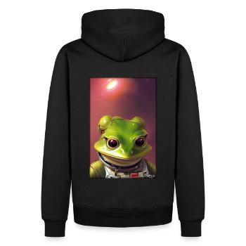Frog Amphibian Astronaut Future Sci-Fi Technology - Sweat à capuche Premium bio Homme - noir - Dos - Nico (187cm)