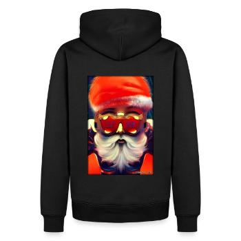 Weihnachtsmann Weihnachten Zukunft Cyber Neon Punk - Männer Premium Bio Hoodie - Schwarz - Hinten - Nico (187cm)