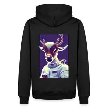 Technologie de science-fiction future de l’astronaute de renne - Sweat à capuche Premium bio Homme - noir - Dos - Nico (187cm)