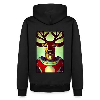 Technologie de science-fiction future de l’astronaute de renne - Sweat à capuche Premium bio Homme - noir - Dos - Nico (187cm)