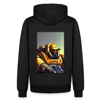 Kampfbot Robot Super Soldier Machine Warrior - Men’s Premium Organic Hoodie - black - Back - Nico (187cm)
