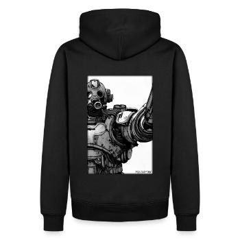 Kampfbot Robot Super Soldier Machine Warrior - Men’s Premium Organic Hoodie - black - Back - Nico (187cm)