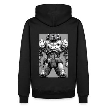 Kampfbot Robot Super Soldier Machine Warrior - Men’s Premium Organic Hoodie - black - Back - Nico (187cm)