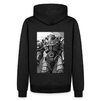Kampfbot Robot Super Soldier Machine Warrior - Men’s Premium Organic Hoodie - black - Back - Nico (187cm)