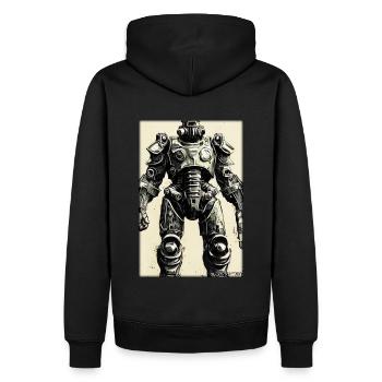 Kampfbot Robot Super Soldier Machine Warrior - Men’s Premium Organic Hoodie - black - Back - Nico (187cm)