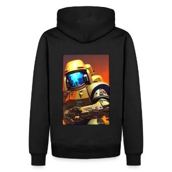 Kampfbot Robot Super Soldier Machine Warrior - Men’s Premium Organic Hoodie - black - Back - Nico (187cm)