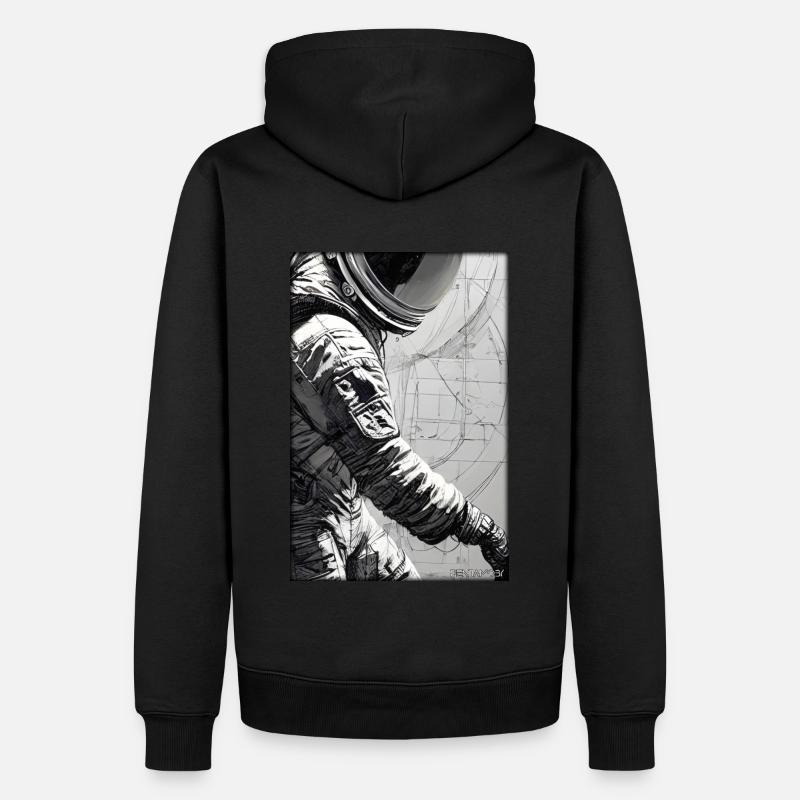 Astronaut Zukunft Sci-Fi Technik - Männer Premium Bio Hoodie - Schwarz