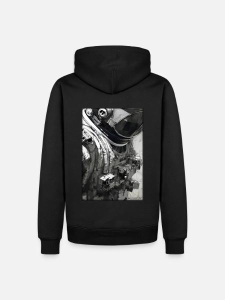 Astronaut Zukunft Sci-Fi Technik - Herre Premium økologisk hoodie - sort
