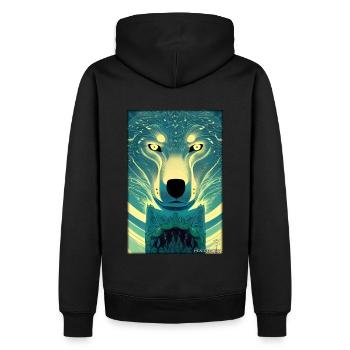 Loup Animal Motif Nature Faune Mystique Sauvage - Sweat à capuche Premium bio Homme - noir - Dos - Nico (187cm)