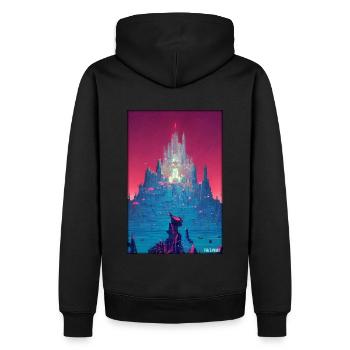 Château Château Forteresse Architecture Paysage - Sweat à capuche Premium bio Homme - noir - Dos - Nico (187cm)