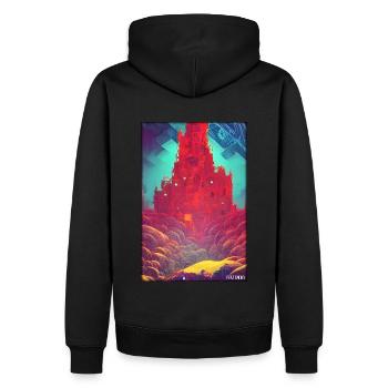 Château Château Forteresse Architecture Paysage - Sweat à capuche Premium bio Homme - noir - Dos - Nico (187cm)