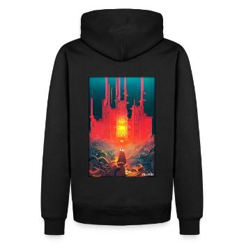 Château Château Forteresse Architecture Paysage - Sweat à capuche Premium bio Homme - noir - Dos - Nico (187cm)