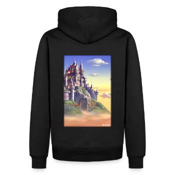 Château Château Forteresse Architecture Paysage - Sweat à capuche Premium bio Homme - noir - Dos - Nico (187cm)