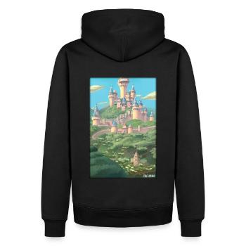 Château Château Forteresse Architecture Paysage - Sweat à capuche Premium bio Homme - noir - Dos - Nico (187cm)