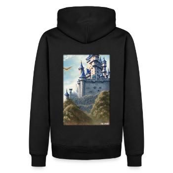 Château Château Forteresse Architecture Paysage - Sweat à capuche Premium bio Homme - noir - Dos - Nico (187cm)