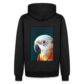 Papagei Papageien Vogel Vögel Ara Tier Wildtier - Männer Premium Bio Hoodie - Schwarz - Hinten - Nico (187cm)
