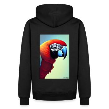 Papagei Papageien Vogel Vögel Ara Tier Wildtier - Männer Premium Bio Hoodie - Schwarz - Hinten - Nico (187cm)