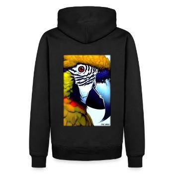 Papagei Papageien Vogel Vögel Ara Tier Wildtier - Männer Premium Bio Hoodie - Schwarz - Hinten - Nico (187cm)