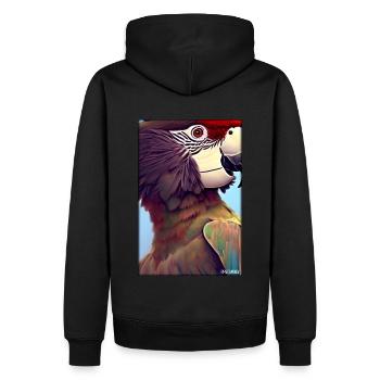 Papagei Papageien Vogel Vögel Ara Tier Wildtier - Männer Premium Bio Hoodie - Schwarz - Hinten - Nico (187cm)
