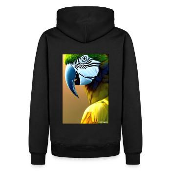 Papagei Papageien Vogel Vögel Ara Tier Wildtier - Männer Premium Bio Hoodie - Schwarz - Hinten - Nico (187cm)