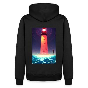 Leuchtturm Meer Licht Nordsee Ostsee Urlaub Strand - Männer Premium Bio Hoodie - Schwarz - Hinten - Nico (187cm)
