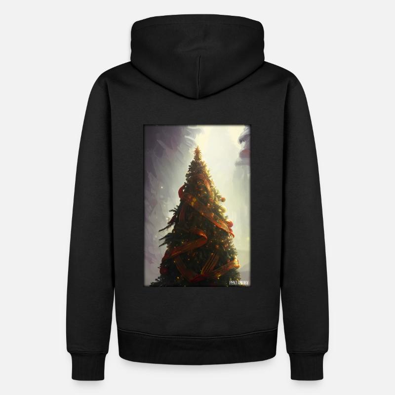 Arbre de Noël Noël hiver - Sweat à capuche Premium bio Homme - noir