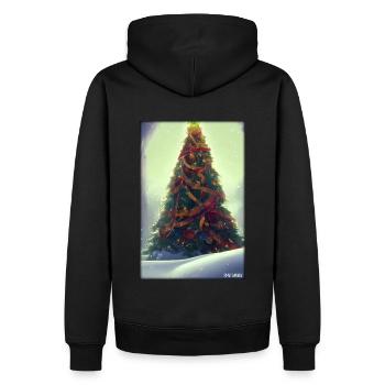 Weinachten Weihnachtsbaum weihnachtlich Winter - Männer Premium Bio Hoodie - Schwarz - Hinten - Nico (187cm)