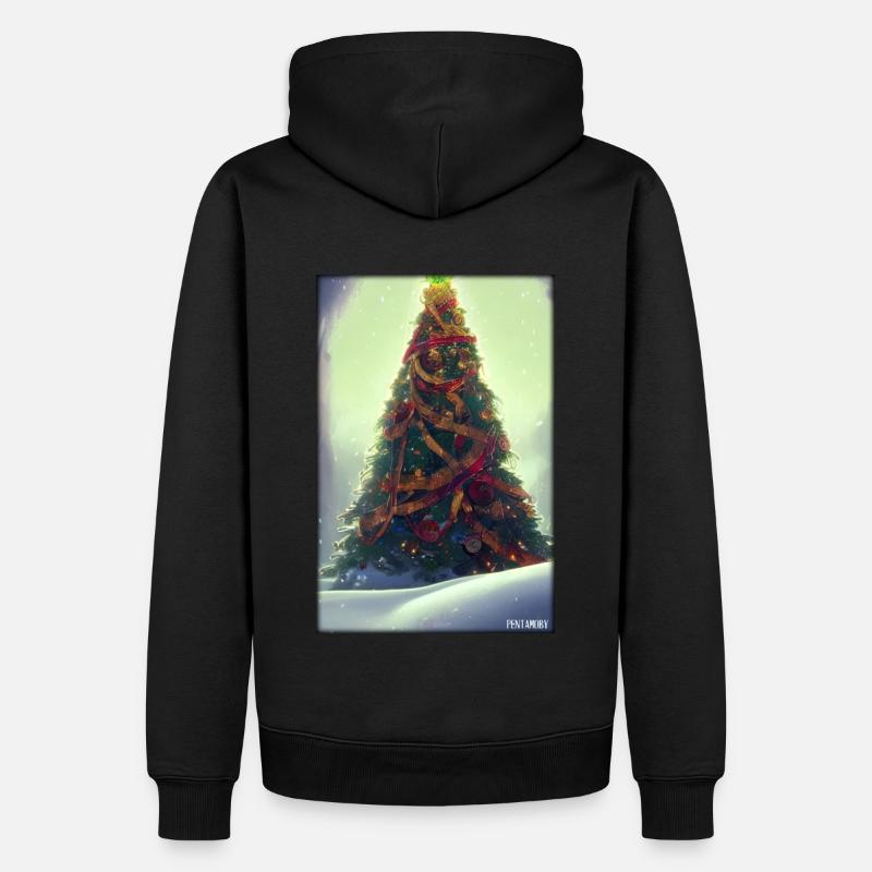 Arbre de Noël Noël hiver - Sweat à capuche Premium bio Homme - noir