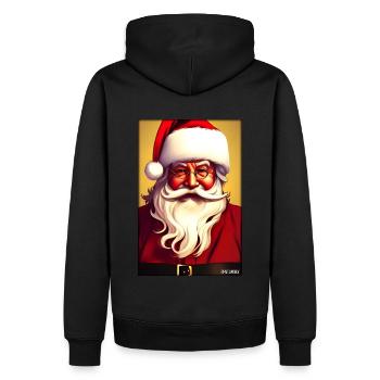 Noël Père Noël Noël Hiver - Sweat à capuche Premium bio Homme - noir - Dos - Nico (187cm)