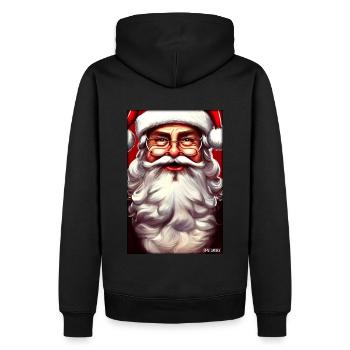 Noël Père Noël Noël Hiver - Sweat à capuche Premium bio Homme - noir - Dos - Nico (187cm)