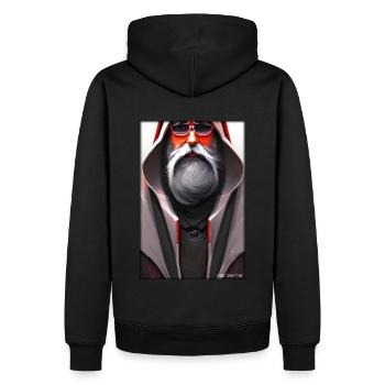 Weihnachtsmann Weihnachten Zukunft Cyber Neon Punk - Männer Premium Bio Hoodie - Schwarz - Hinten - Nico (187cm)