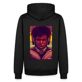 Ludwig van Beethoven DJ Kopfhörer Musik Party - Männer Premium Bio Hoodie - Schwarz - Hinten - Nico (187cm)