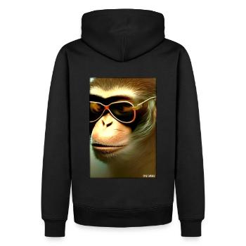 Lunettes de soleil de singe Wildlife Monkey Head Wildlife Zoo - Sweat à capuche Premium bio Homme - noir - Dos - Nico (187cm)
