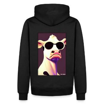 Vache Lunettes de soleil Wildlife Farm Vache laitière - Sweat à capuche Premium bio Homme - noir - Dos - Nico (187cm)
