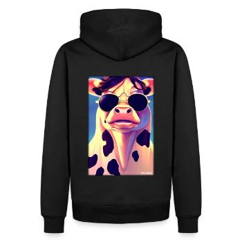 Vache Lunettes de soleil Wildlife Farm Vache laitière - Sweat à capuche Premium bio Homme - noir - Dos - Nico (187cm)