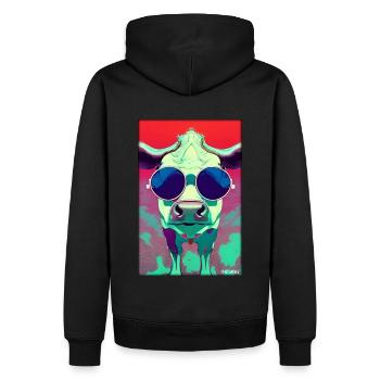 Vache Lunettes de soleil Wildlife Farm Vache laitière - Sweat à capuche Premium bio Homme - noir - Dos - Nico (187cm)