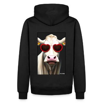 Vache Lunettes de soleil Wildlife Farm Vache laitière - Sweat à capuche Premium bio Homme - noir - Dos - Nico (187cm)