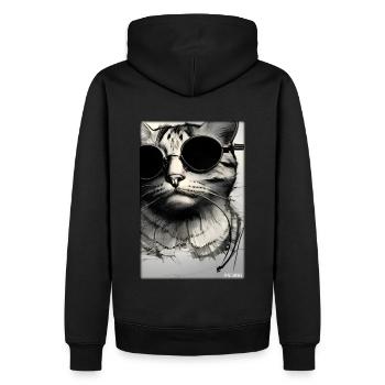 Chat Chat Lunettes de soleil Animaux sauvages Animaux de compagnie - Sweat à capuche Premium bio Homme - noir - Dos - Nico (187cm)