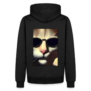 Chat Chat Lunettes de soleil Animaux sauvages Animaux de compagnie - Sweat à capuche Premium bio Homme - noir - Dos - Nico (187cm)