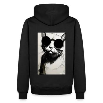 Chat Chat Lunettes de soleil Animaux sauvages Animaux de compagnie - Sweat à capuche Premium bio Homme - noir - Dos - Nico (187cm)