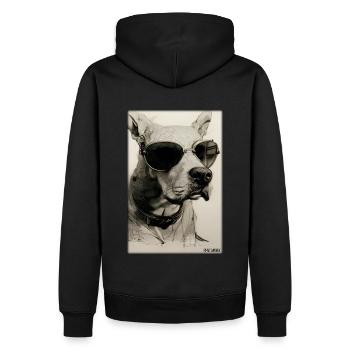 Chien Chiens Lunettes de soleil Animaux sauvages Animaux animaux - Sweat à capuche Premium bio Homme - noir - Dos - Nico (187cm)