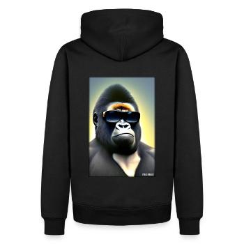 Gorilla Sonnenbrille Tierwelt Waldtier Tiere Wild - Männer Premium Bio Hoodie - Schwarz - Hinten - Nico (187cm)