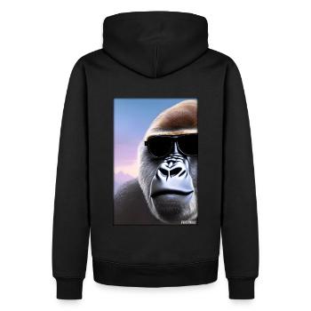 Gorilla Sonnenbrille Tierwelt Waldtier Tiere Wild - Männer Premium Bio Hoodie - Schwarz - Hinten - Nico (187cm)
